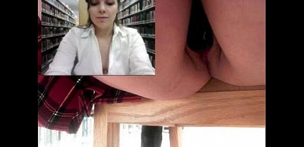  Teen masturbates and squirts in library - slutycams.net
